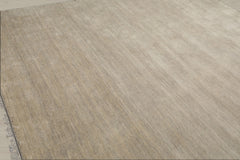 Multi Size Mossy Gray Color Hand Knotted Wool Modern Oriental Rug