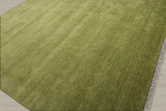 Multi Size Green Color Hand Knotted Wool Modern Oriental Rug