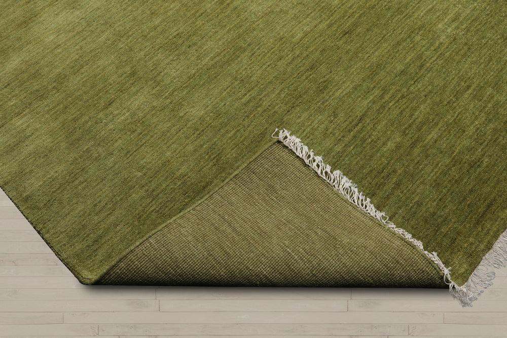 Multi Size Green Color Hand Knotted Wool Modern Oriental Rug