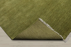 Multi Size Green Color Hand Knotted Wool Modern Oriental Rug