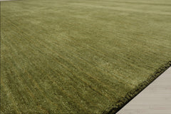 Multi Size Green Color Hand Knotted Wool Modern Oriental Rug