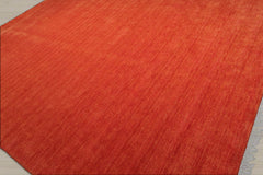 Multi Size Burnt Orange Color Hand Knotted Wool Modern Oriental Rug