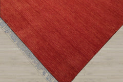 Multi Size Burnt Orange Color Hand Knotted Wool Modern Oriental Rug