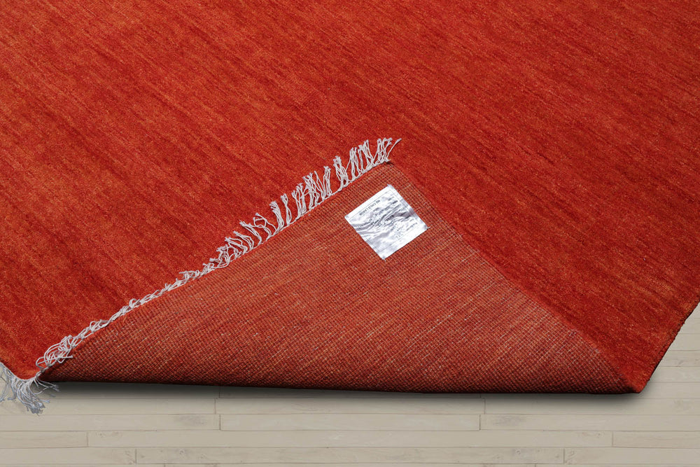 Multi Size Burnt Orange Color Hand Knotted Wool Modern Oriental Rug