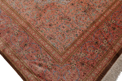 Knotted Rug Gray Blush Hand Knotted 9'x12' Authentic Kum Traditional 500 KPSI 100% Silk Oriental Area Rug