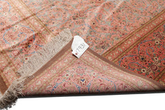Knotted Rug Gray Blush Hand Knotted 9'x12' Authentic Kum Traditional 500 KPSI 100% Silk Oriental Area Rug