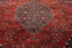 Knotted Rug Navy Orange Hand Knotted 10'x14' Vintage Bidjar Traditional 100% Wool Oriental Area Rug
