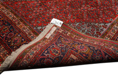 Knotted Rug Navy Orange Hand Knotted 10'x14' Vintage Bidjar Traditional 100% Wool Oriental Area Rug