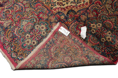Knotted Rug Ivory Blue Hand Knotted Palace Size Antique Isfahan Traditional 300 KPSI 100% Wool Oriental Area Rug