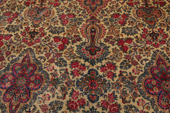 Knotted Rug Ivory Blue Hand Knotted Palace Size Antique Isfahan Traditional 300 KPSI 100% Wool Oriental Area Rug