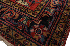 Knotted Rug Burnt Orange Navy Hand Knotted Palace Size Vintage Lilihan Traditional 100% Wool Oriental Area Rug