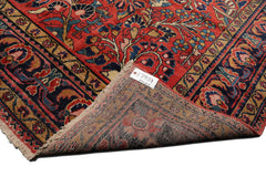 Knotted Rug Burnt Orange Navy Hand Knotted Palace Size Vintage Lilihan Traditional 100% Wool Oriental Area Rug