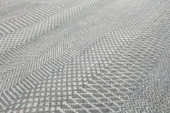 8x10 Gray, White, Color Hand Knotted 100% Wool Modern Oriental Rug