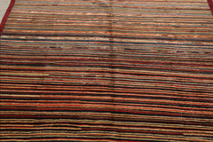 6x9 Rust, Beige, Blue Color Hand Knotted Chobi Peshawar 100% Wool Modern Oriental Rug