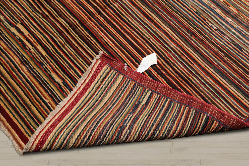 6x9 Rust, Beige, Blue Color Hand Knotted Chobi Peshawar 100% Wool Modern Oriental Rug