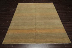 8x10 Moss, Gray, Beige Color Hand Knotted 100% Wool Modern Oriental Rug