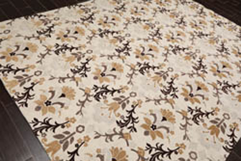 8x10 Beige, Brown, Chocolate Color Hand Knotted Polypropylene Transitional Oriental Rug