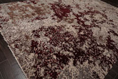10x14 Brown, Beige, Wine Color Hand Knotted 100% Wool Modern Oriental Rug