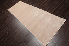 Runner Tone on Tone Beige, , Color Hand Knotted Tibetan 100% Wool Modern Oriental Rug
