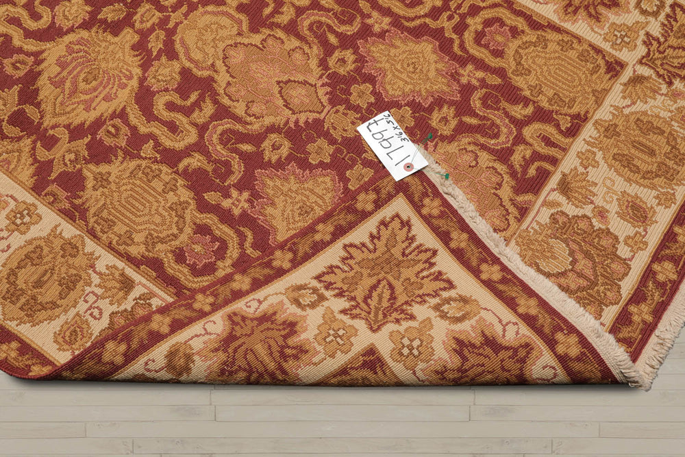 3x5 Rust, Ivory, Gold Color Hand Knotted Soumak 100% Wool Traditional Oriental Rug