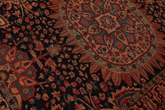 5x7 Midnight Blue, Rose, Aqua Color Hand Knotted 100% Wool Traditional Oriental Rug