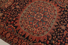 5x7 Midnight Blue, Rose, Aqua Color Hand Knotted 100% Wool Traditional Oriental Rug