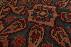 5x7 Midnight Blue, Rose, Aqua Color Hand Knotted 100% Wool Traditional Oriental Rug