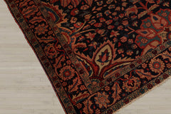 5x7 Midnight Blue, Rose, Aqua Color Hand Knotted 100% Wool Traditional Oriental Rug