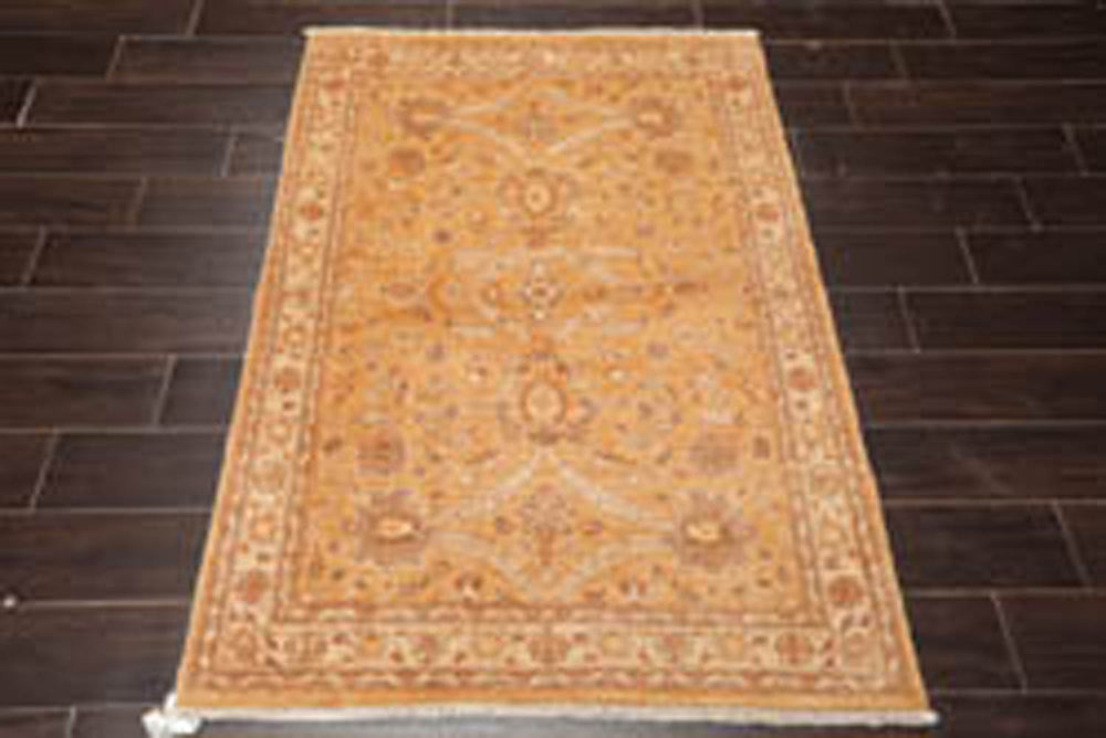 3x5 Caramel, Beige, Taupe Color Hand Knotted Chobi Peshawar 100% Wool Traditional Oriental Rug