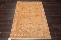 3x5 Caramel, Beige, Taupe Color Hand Knotted Chobi Peshawar 100% Wool Traditional Oriental Rug
