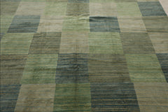 8x10 Aqua, Gray, Blue Color Hand Knotted 100% Wool Modern Oriental Rug