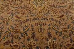3x5 Tan, Light Gold, Blue Color Hand Knotted Pak Persian 100% Wool Traditional Oriental Rug