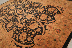 12x18 Charcoal, Sage, Gold Color Hand Knotted Chobi Peshawar 100% Wool Traditional Oriental Rug