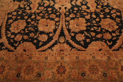 12x18 Charcoal, Sage, Gold Color Hand Knotted Chobi Peshawar 100% Wool Traditional Oriental Rug