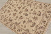 4x6 Ivory, Brown, Gray Color Hand Knotted Sino Persian Wool & Silk Traditional Oriental Rug