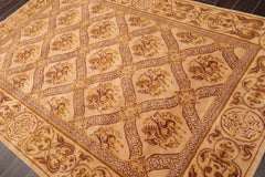 6x9 Caramel, Gold, Brown Color Hand Knotted Tibetan 100% Wool Traditional Oriental Rug