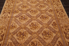 6x9 Caramel, Gold, Brown Color Hand Knotted Tibetan 100% Wool Traditional Oriental Rug
