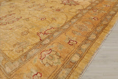 Runner Beige, Gold, Slate Color Hand Knotted Chobi Peshawar 100% Wool Traditional Oriental Rug