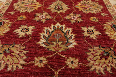 3x5 Rusty Red, Beige, Sage Color Hand Knotted Agra 100% Wool Traditional Oriental Rug