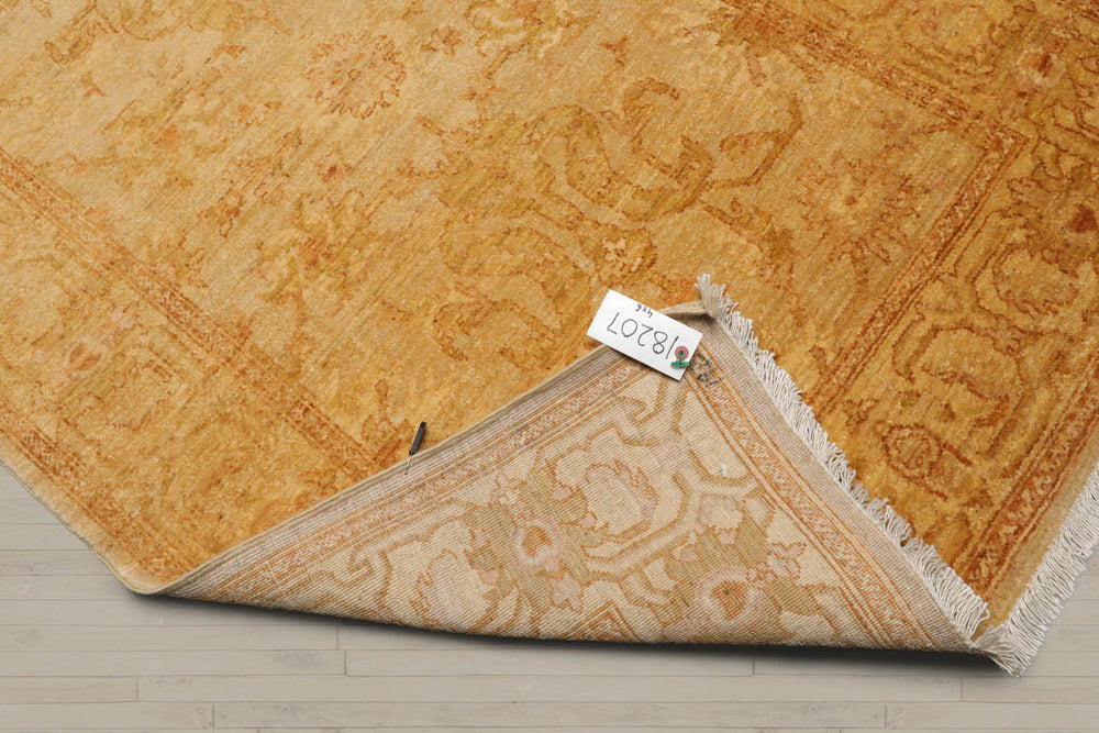 4x6 Light Gold, Brown, Green Color Hand Knotted Chobi Peshawar 100% Wool Traditional Oriental Rug