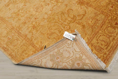 4x6 Light Gold, Brown, Green Color Hand Knotted Chobi Peshawar 100% Wool Traditional Oriental Rug