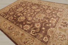 9x12 Brown, Tan, Sage Color Hand Knotted Chobi Peshawar 100% Wool Traditional Oriental Rug
