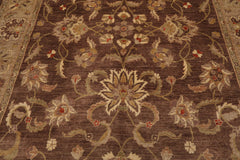 9x12 Brown, Tan, Sage Color Hand Knotted Chobi Peshawar 100% Wool Traditional Oriental Rug