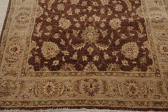 5x8 Brown, Beige, Tan Color Hand Knotted Chobi Peshawar 100% Wool Traditional Oriental Rug