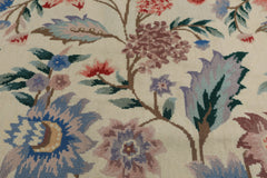 4x6 Ivory, Blush, Blue Color Hand Knotted French Aubusson Needlepoint Wool Traditional Oriental Rug