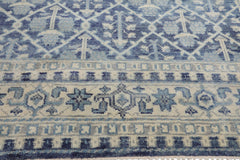 Knotted Rug Blue Gold Hand Knotted Multi Size Wool Oushak Transitional Rugs