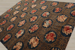 8x10 Blue, Brown, Beige Color Hand Knotted 100% Wool Transitional Oriental Rug