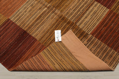 4x6 Rust, Gold, Tan Color Hand Knotted 100% Wool Modern Oriental Rug