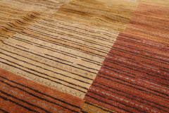 4x6 Rust, Gold, Tan Color Hand Knotted 100% Wool Modern Oriental Rug