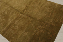 4x6 Lime Tone on Tone, , Color Hand Knotted 100% Wool Transitional Oriental Rug